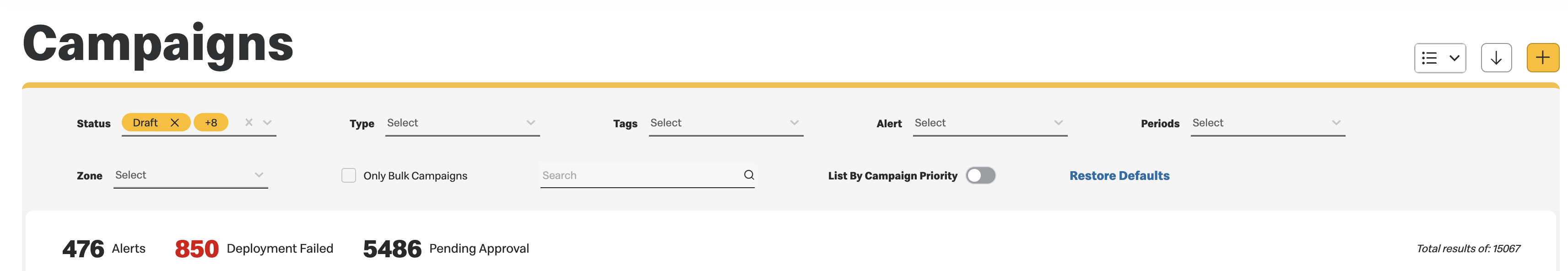 list by priority toggle